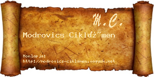 Modrovics Ciklámen névjegykártya